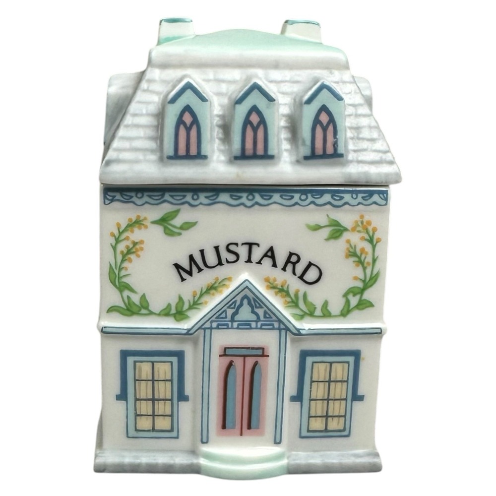 Vintage Mustard The Lenox Spice Village FinePorcelain House Jar 1989 Replacement